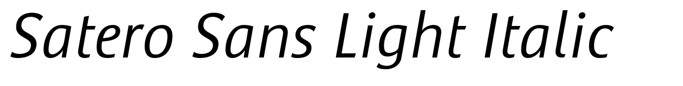 Satero Sans Light Italic